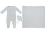 Bebe Pointelle Footie, Hat & Blanket Set - White by KIPP™ Collection