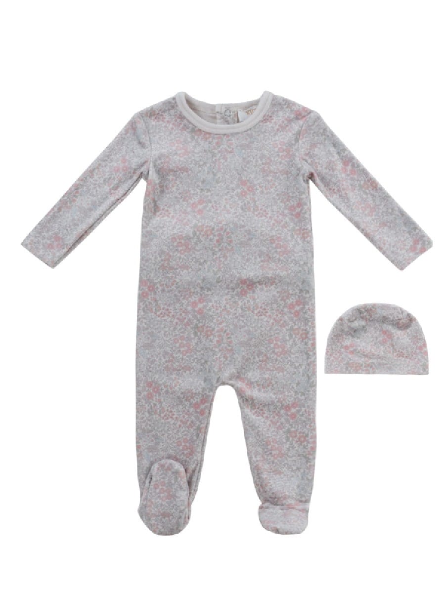 Petite Petal Footie & Hat Set - Pink by KIPP™ Collection