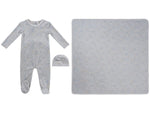 Petite Petal Footie, Hat & Blanket Set - Blue by KIPP™ Collection