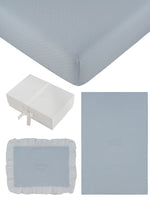 Mon Bebe Mini 4PC Crib Set - Blue by KIPP™ Collection