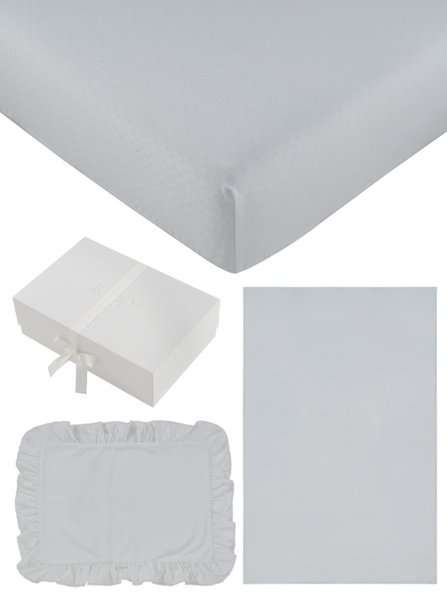 Mon Bebe Mini 4PC Crib Set - White by KIPP™ Collection