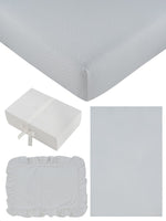 Mon Bebe Mini 4PC Crib Set - White by KIPP™ Collection