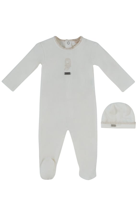 Atelier Bunny Footie & Hat Set - White by KIPP™ Collection