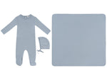 Mon Bebe Footie, Hat & Blanket Set - Blue by KIPP™ Collection