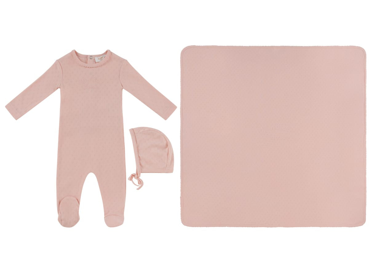 Mon Bebe Footie, Hat & Blanket Set - Pink by KIPP™ Collection