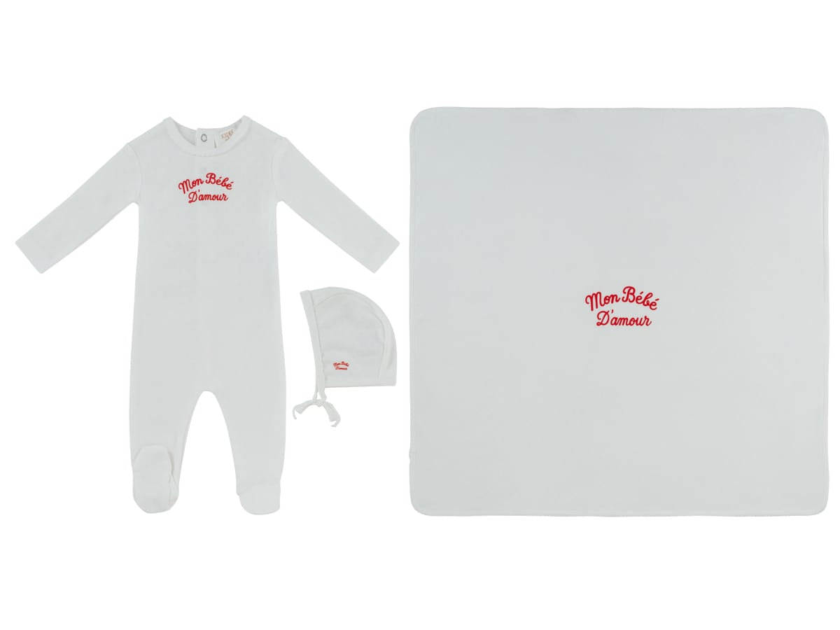 Mon Bebe Footie, Hat & Blanket Set - Red by KIPP™ Collection