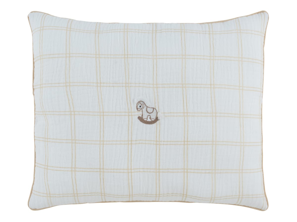 Whinny Plaid Throw Pillow - Stone by KIPP™ Collection