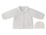 Petite Petal Sherpa Jacket & Hat - White by KIPP™ Collection