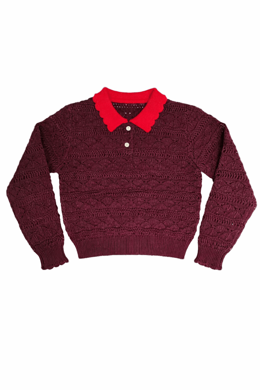 Cynthia Knit Top - Cranberry