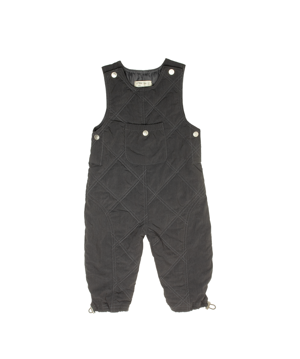 Teddi Quilted Overalls - Black by Crew Kids NY