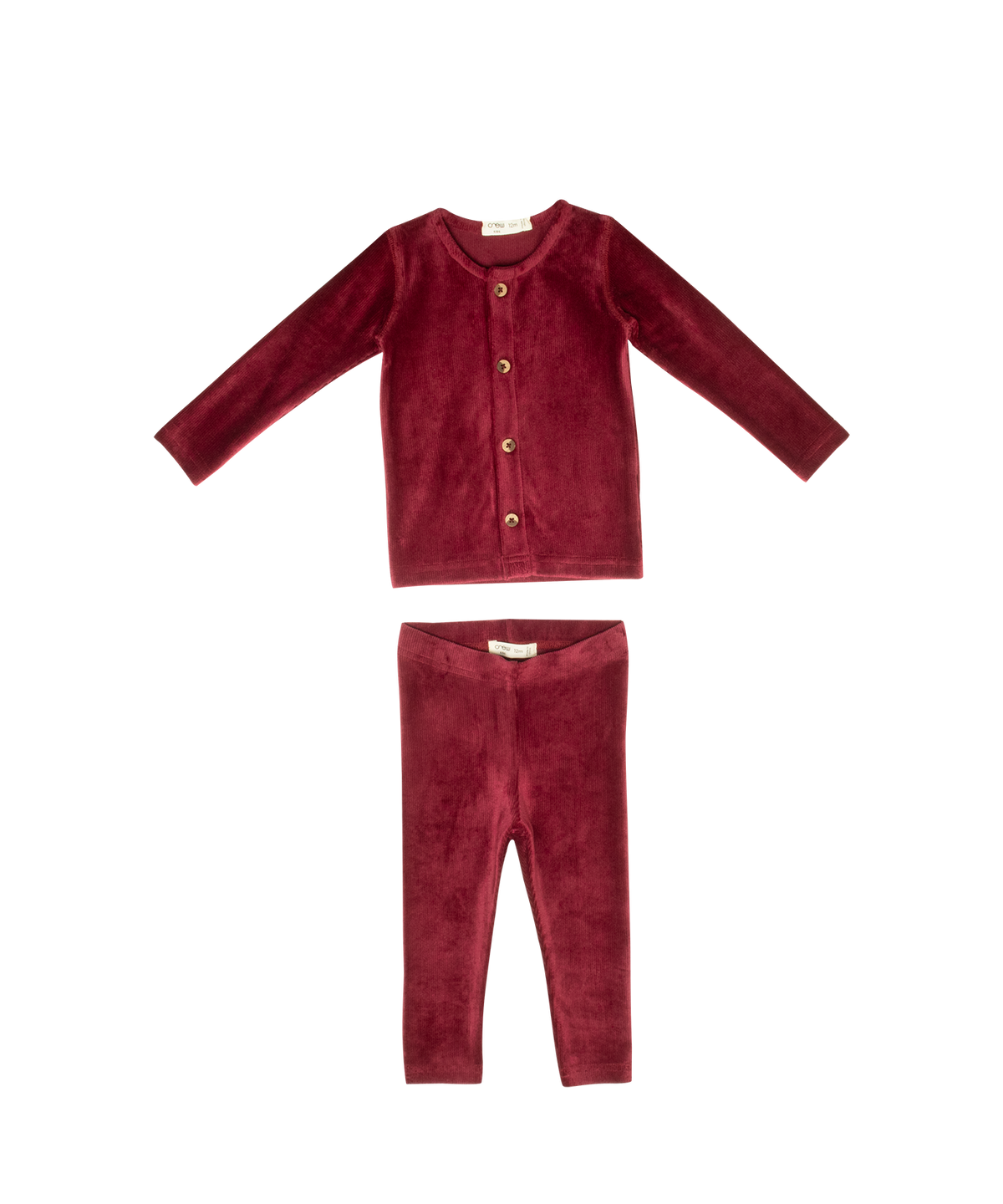 Gia Velour Rib Set - Merlot by Crew Kids NY