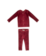 Gia Velour Rib Set - Merlot by Crew Kids NY
