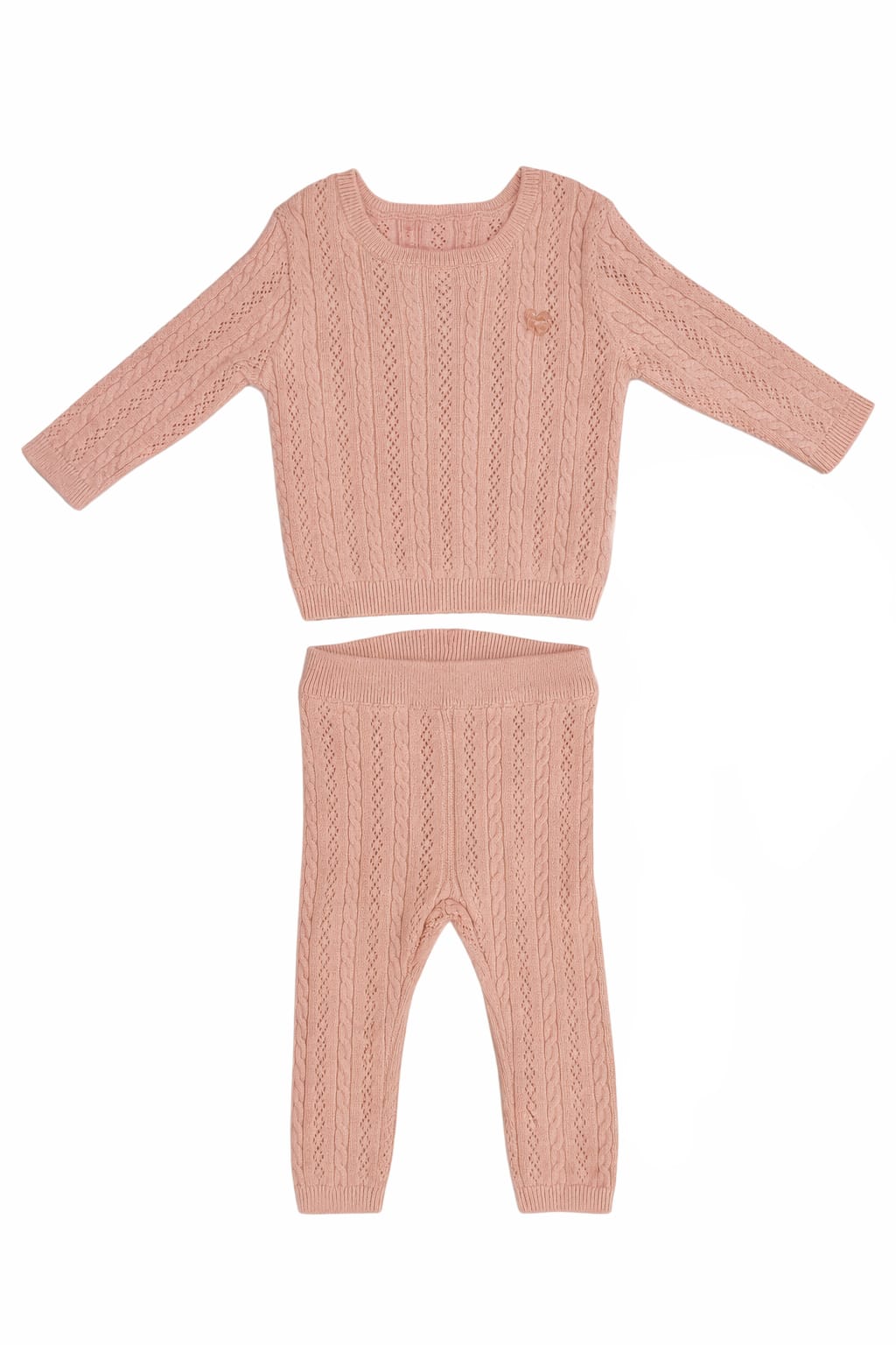 KB Pointelle Knit Set - Peach by KIPP™ Collection