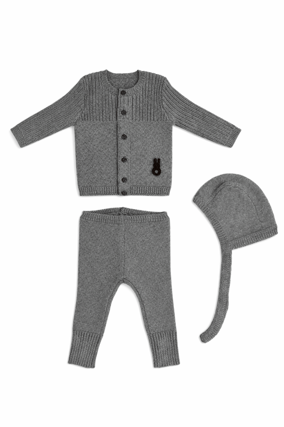 Bunny Knit Set with Hat - Grey by KIPP™ Collection