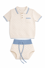 Indigo Knit Set - Blue - Crop top, Top | Everetts Place