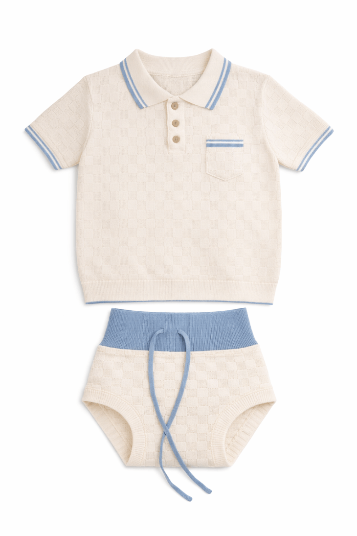 Indigo Knit Set - Blue - Crop top, Top | Everetts Place