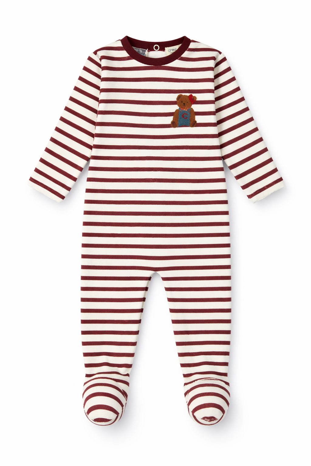 Teddy Lounge Footie - Maroon by Crew Kids NY