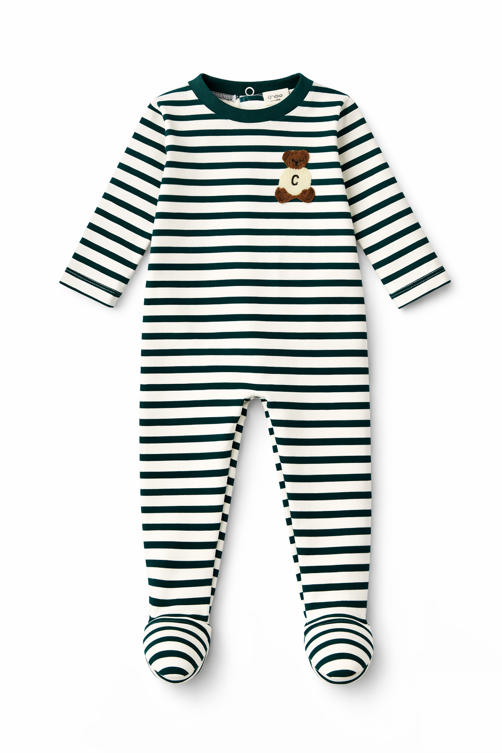 Teddy Lounge Footie - Green by Crew Kids NY