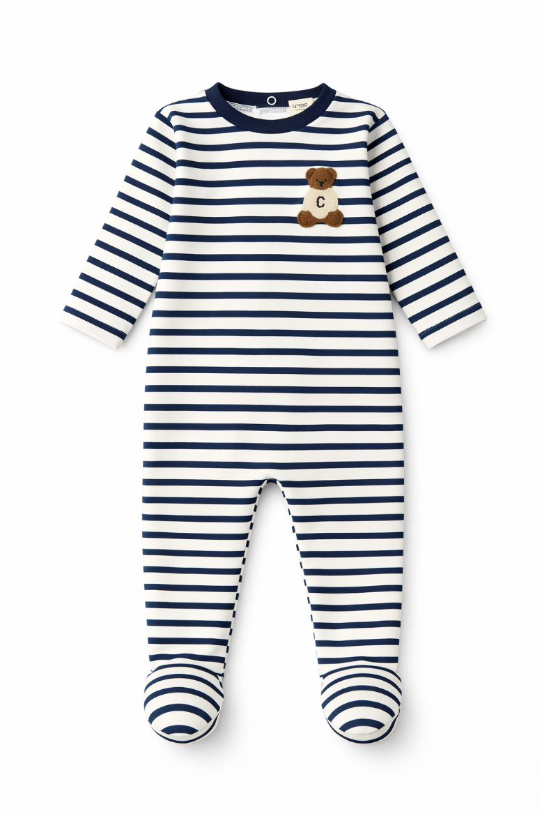 Teddy Lounge Footie - Navy by Crew Kids NY
