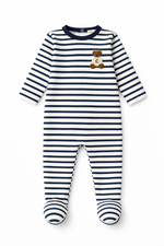 Teddy Lounge Footie - Navy by Crew Kids NY