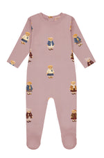 Teddy Pattern Lounge Footie - Dusk by Crew Kids NY