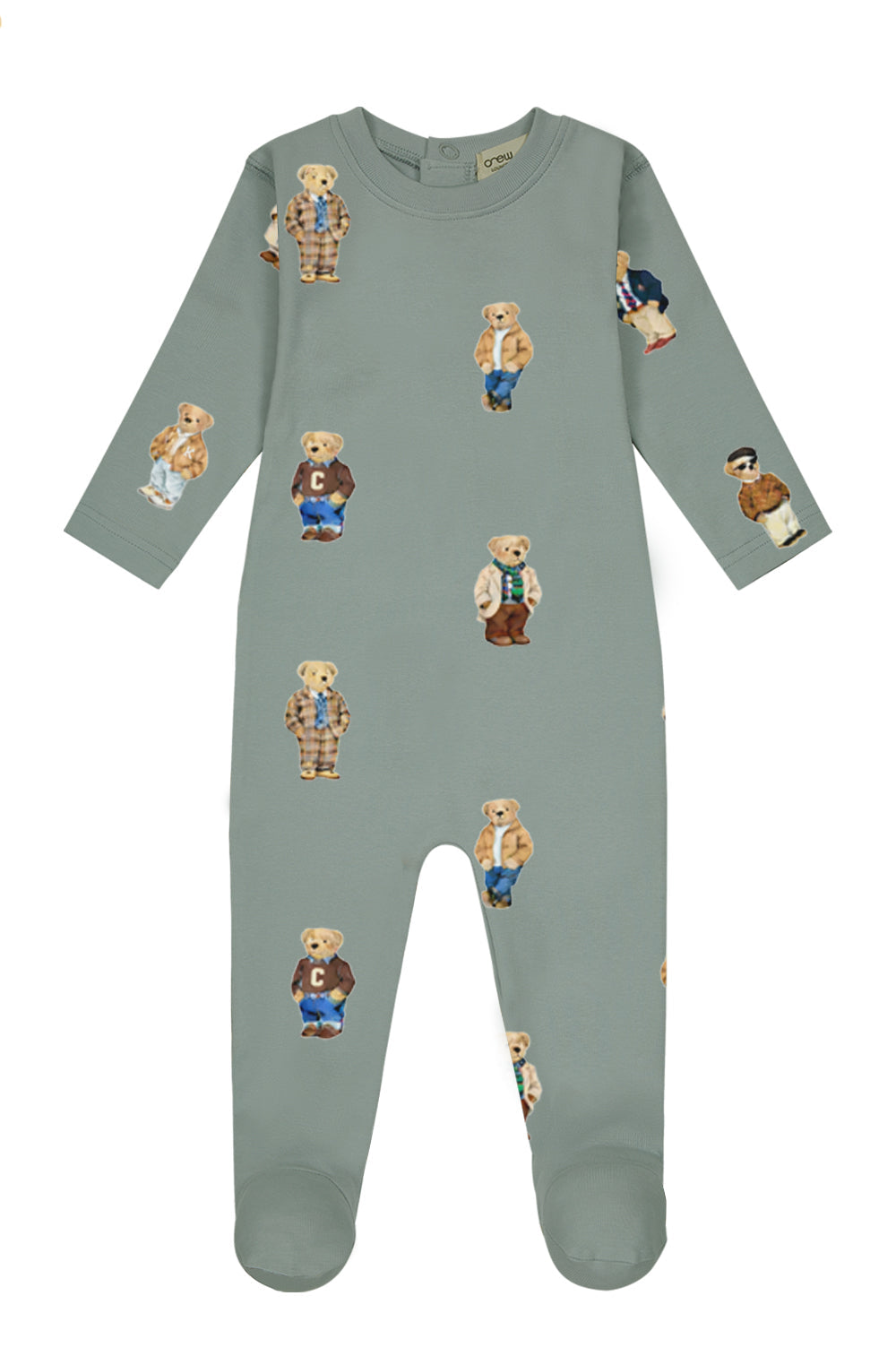 Teddy Pattern Lounge Footie - Jade by Crew Kids NY