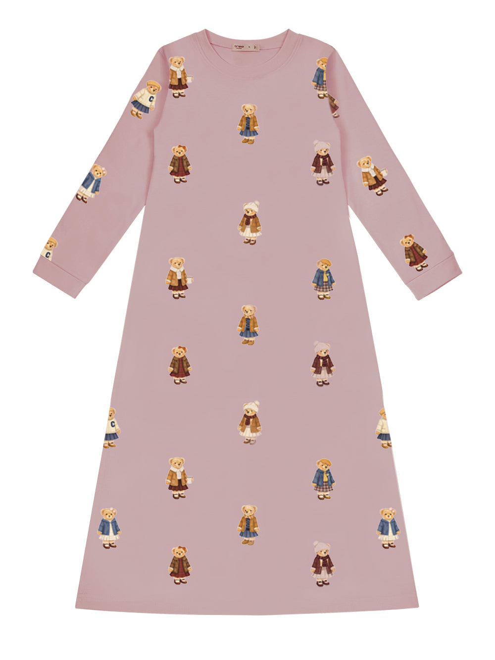 Teddy Pattern Lounge Nightgown - Dusk by Crew Kids NY