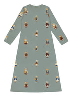 Teddy Pattern Lounge Nightgown - Jade by Crew Kids NY