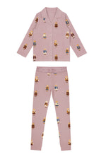Teddy Pattern Lounge Grandpa Set - Dusk by Crew Kids NY