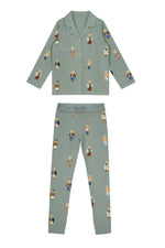 Teddy Pattern Lounge Grandpa Set - Jade by Crew Kids NY