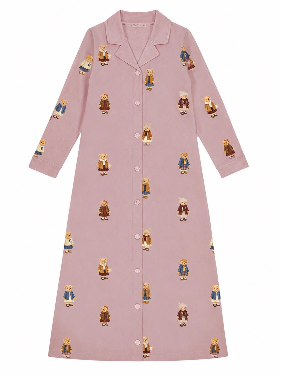 Teddy Pattern Lounge Grandpa Nightgown - Dusk by Crew Kids NY