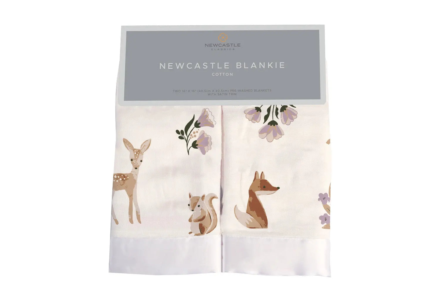 Sierra Fox and Deer Cotton Muslin Security Baby Blankie Newcastle Classics 
