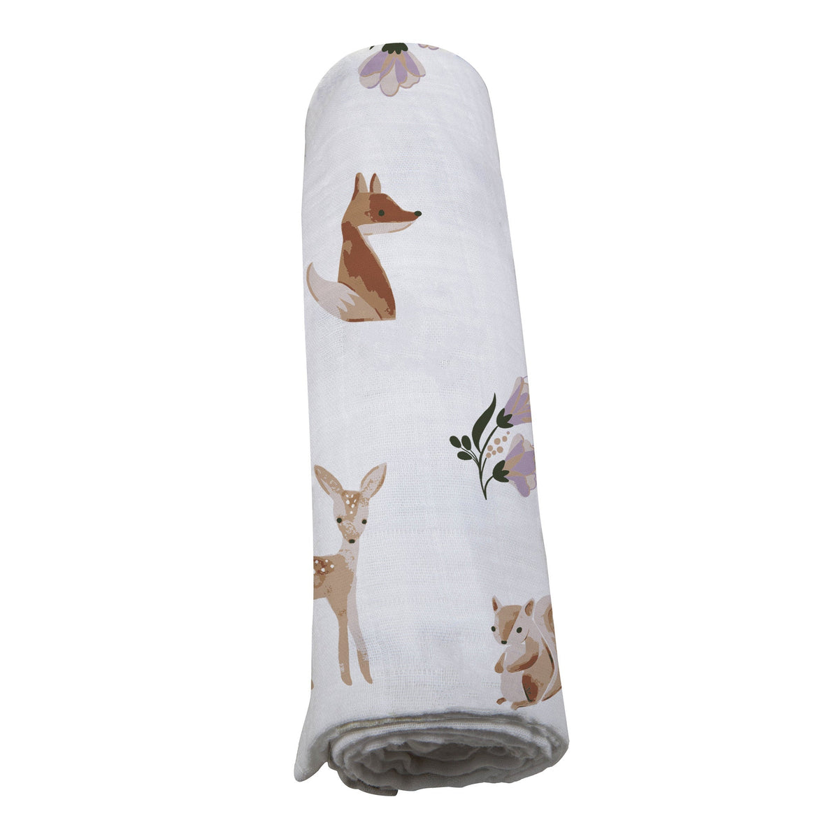 Soft Newcastle Classics Sierra Fox and Deer baby swaddle blanket.