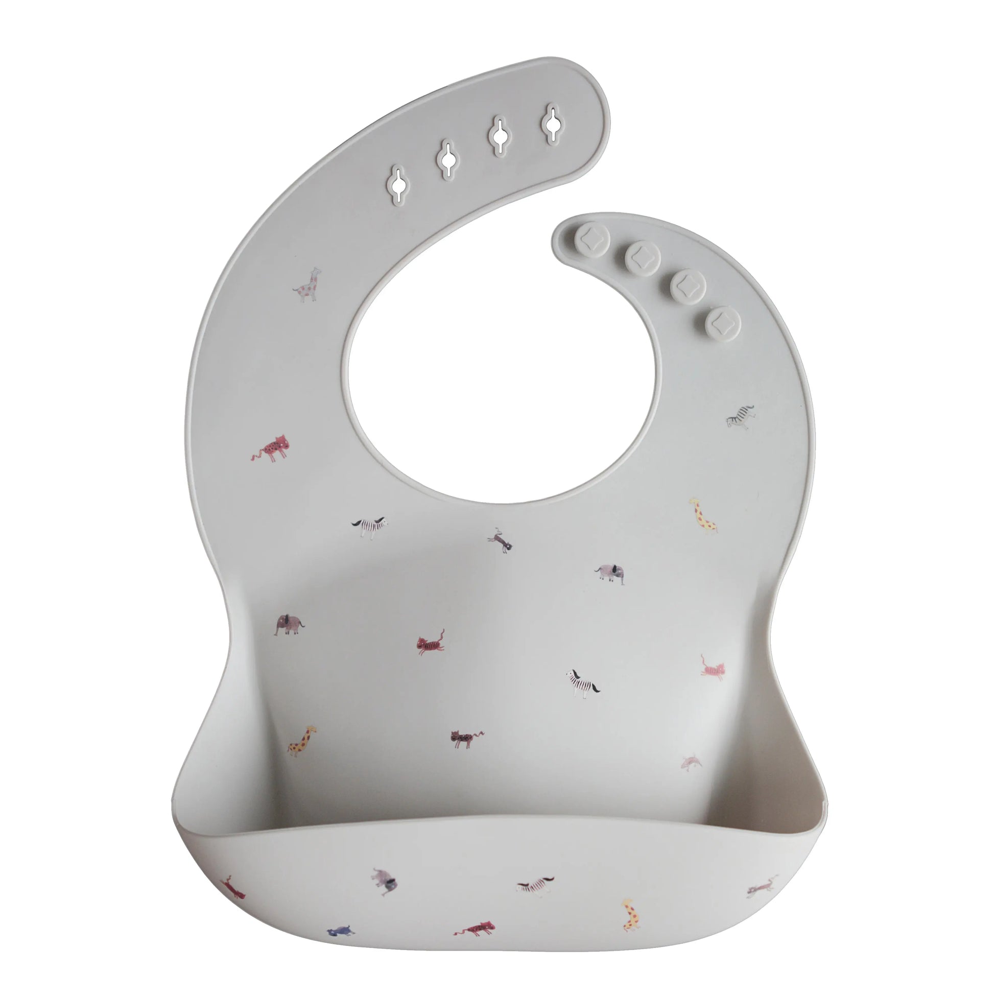 Silicone Baby Bib with Adjustable Neck Strap and Front Pocket for Easy Cleaning Mushie Everetts Place: Online Boutique