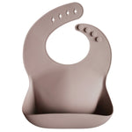 Mushie Silicone Baby Bib with Adjustable Neck Strap and Front Pocket for Easy Cleaning - Baby & Toddler > Nursing & Feeding > Bibs Silicone Bib