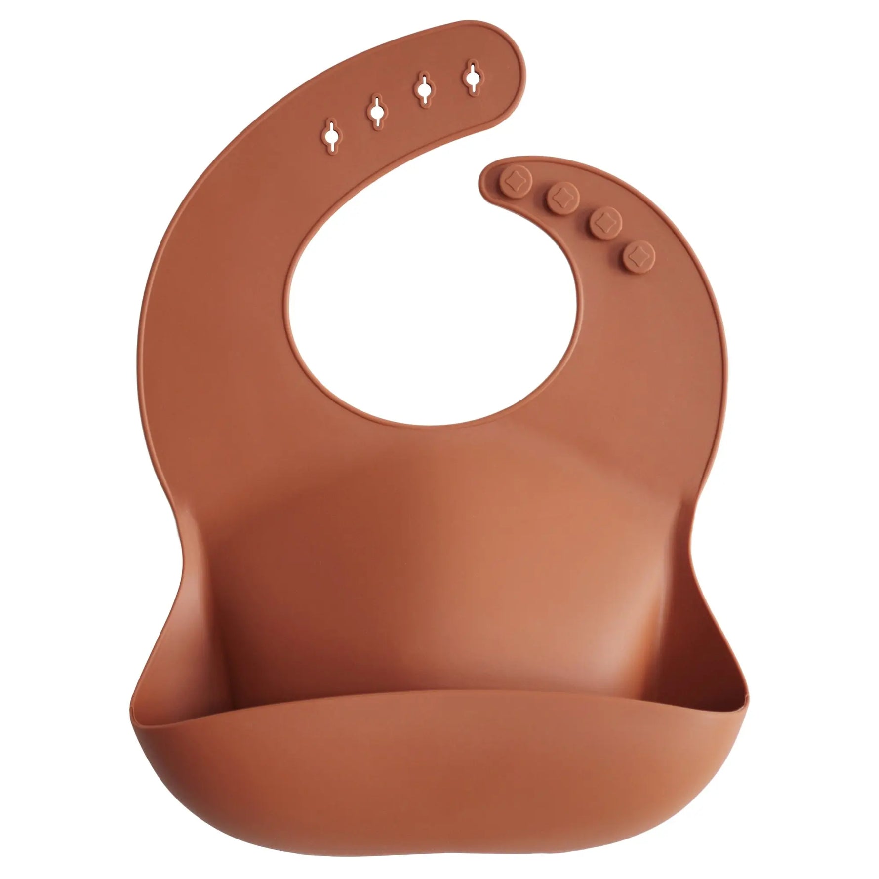 Mushie Silicone Baby Bib with Adjustable Neck Strap and Front Pocket for Easy Cleaning - Baby & Toddler > Nursing & Feeding > Bibs Silicone Bib