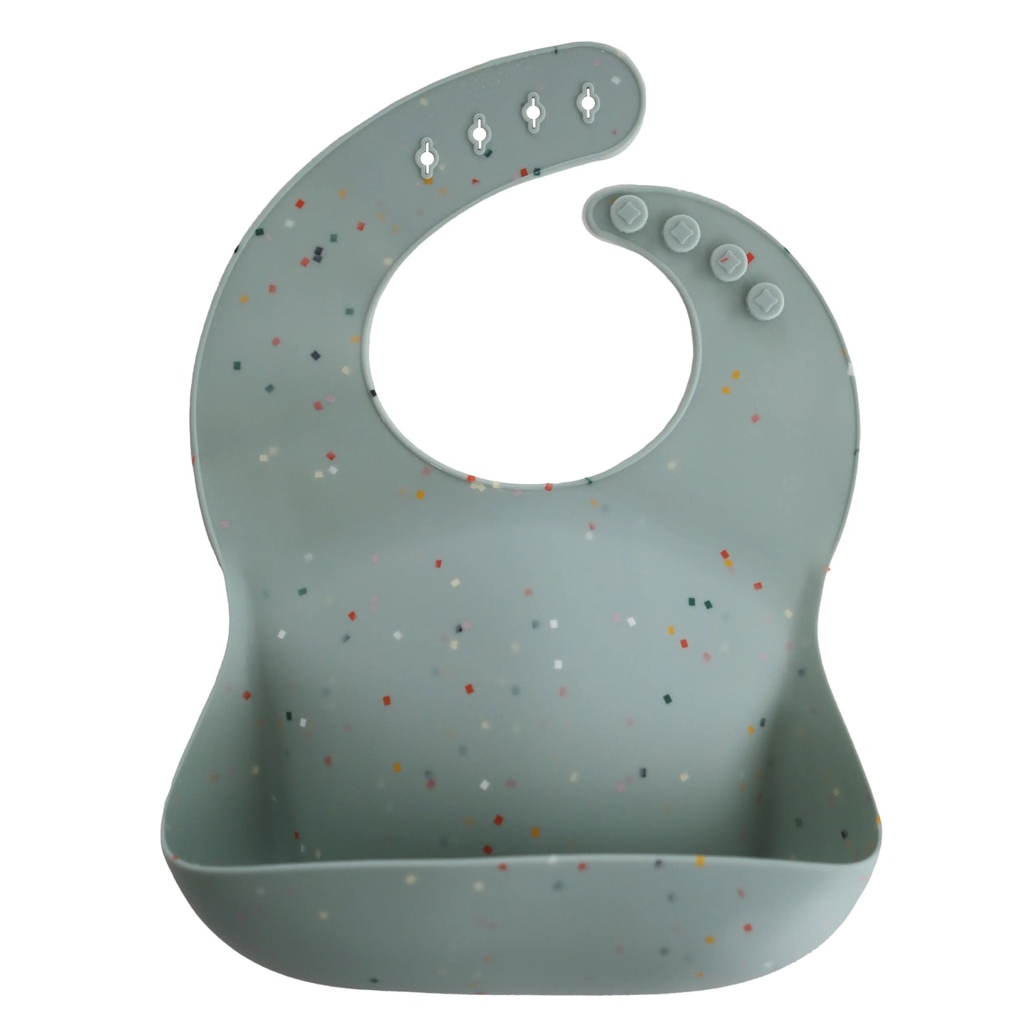 Silicone Baby Bib with Adjustable Neck Strap and Front Pocket for Easy Cleaning Mushie Everetts Place: Online Boutique 13.99