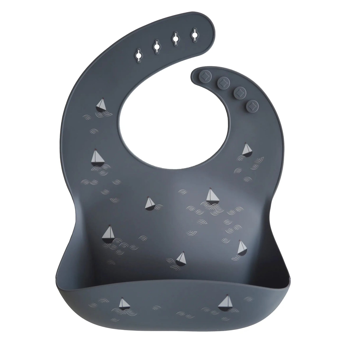 Silicone Baby Bib with Adjustable Neck Strap and Front Pocket for Easy Cleaning Mushie Everetts Place: Online Boutique 13.99