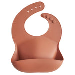 Mushie Silicone Baby Bib with Adjustable Neck Strap and Front Pocket for Easy Cleaning - Baby & Toddler > Nursing & Feeding > Bibs Silicone Bib