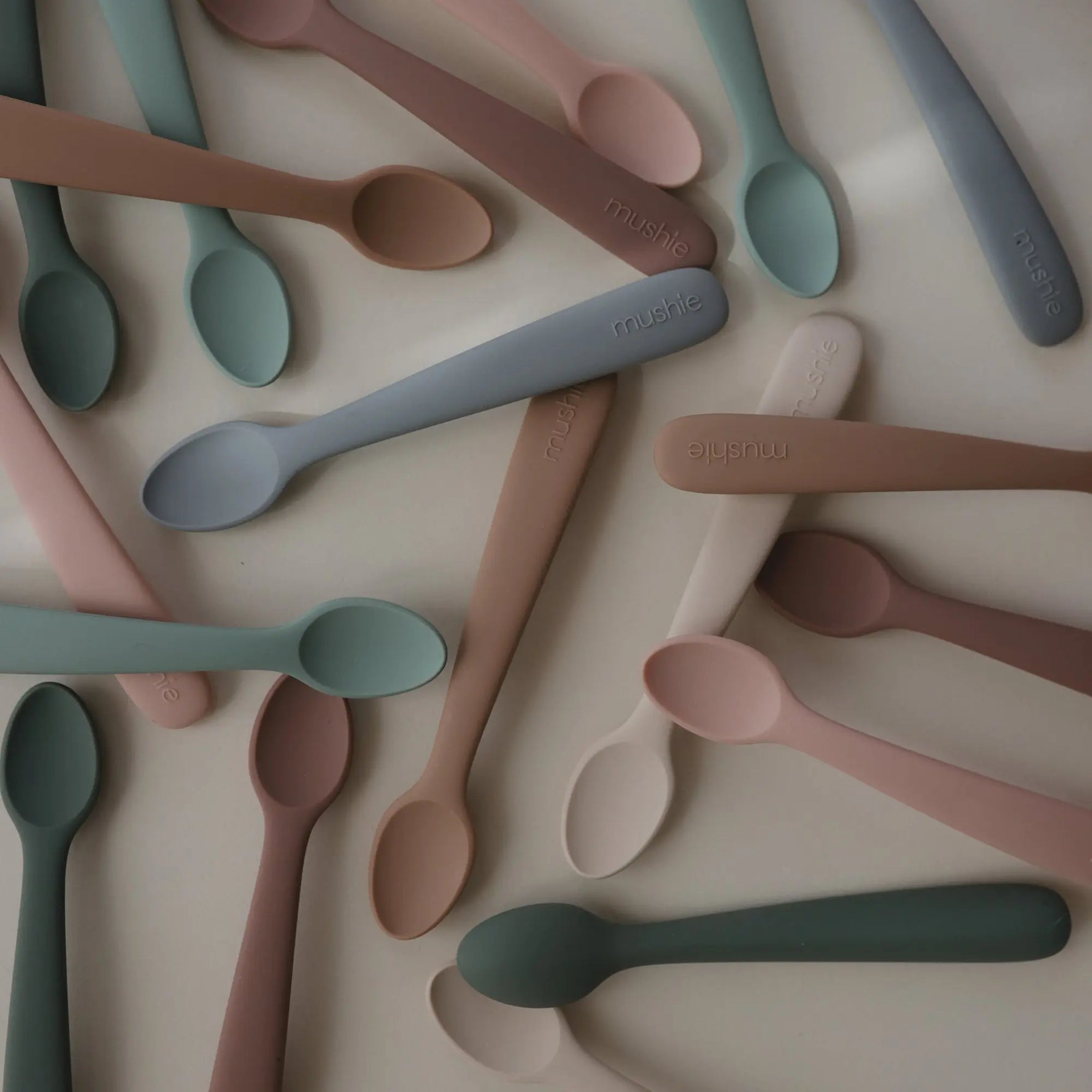 Mushie Silicone Feeding Spoons for Babies Soft Flexible Tip Safe and Comfortable Mealtime Essentials - Baby & Toddler > Nursing & Feeding > Feeding Essentials > Feeding Spoons silicone tableware