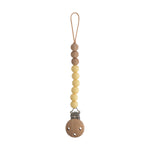 Mushie Silicone Pacifier Clip Eva with Faux Wood Clasp and Colorful Beads - Baby & Toddler > Baby Health > Pacifier Clips & Holders Pacifier Clip
