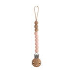 Mushie Silicone Pacifier Clip Eva with Faux Wood Clasp and Colorful Beads - Baby & Toddler > Baby Health > Pacifier Clips & Holders Pacifier Clip