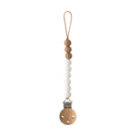 Mushie Silicone Pacifier Clip Eva with Faux Wood Clasp and Colorful Beads - Baby & Toddler > Baby Health > Pacifier Clips & Holders Pacifier Clip
