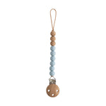 Mushie Silicone Pacifier Clip Eva with Faux Wood Clasp and Colorful Beads - Baby & Toddler > Baby Health > Pacifier Clips & Holders Pacifier Clip