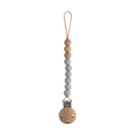 Mushie Silicone Pacifier Clip Eva with Faux Wood Clasp and Colorful Beads - Baby & Toddler > Baby Health > Pacifier Clips & Holders Pacifier Clip
