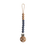 Mushie Silicone Pacifier Clip Eva with Faux Wood Clasp and Colorful Beads - Baby & Toddler > Baby Health > Pacifier Clips & Holders Pacifier Clip