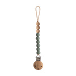 Mushie Silicone Pacifier Clip Eva with Faux Wood Clasp and Colorful Beads - Baby & Toddler > Baby Health > Pacifier Clips & Holders Pacifier Clip
