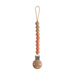 Mushie Silicone Pacifier Clip Eva with Faux Wood Clasp and Colorful Beads - Baby & Toddler > Baby Health > Pacifier Clips & Holders Pacifier Clip