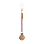 Mushie Silicone Pacifier Clip Eva with Faux Wood Clasp and Colorful Beads - Baby & Toddler > Baby Health > Pacifier Clips & Holders Pacifier Clip