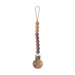Mushie Silicone Pacifier Clip Eva with Faux Wood Clasp and Colorful Beads - Baby & Toddler > Baby Health > Pacifier Clips & Holders Pacifier Clip